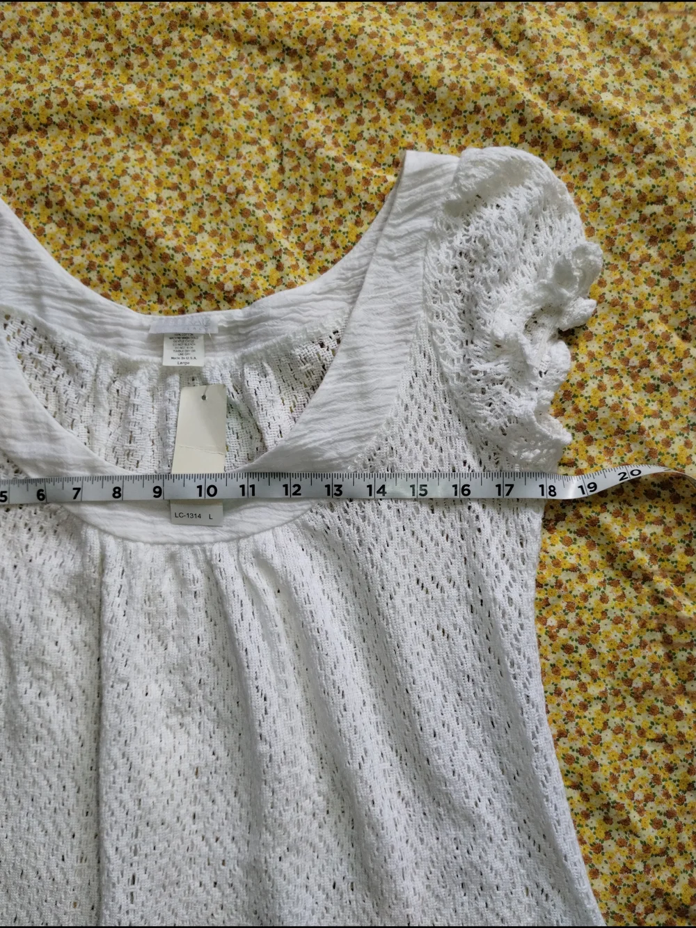 White Lace Tunic Top - Women's Lightweight Scoop Neck - Picture 4 of 8